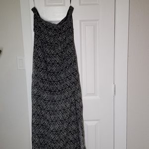 Tribal print maxi tube top dress with slit